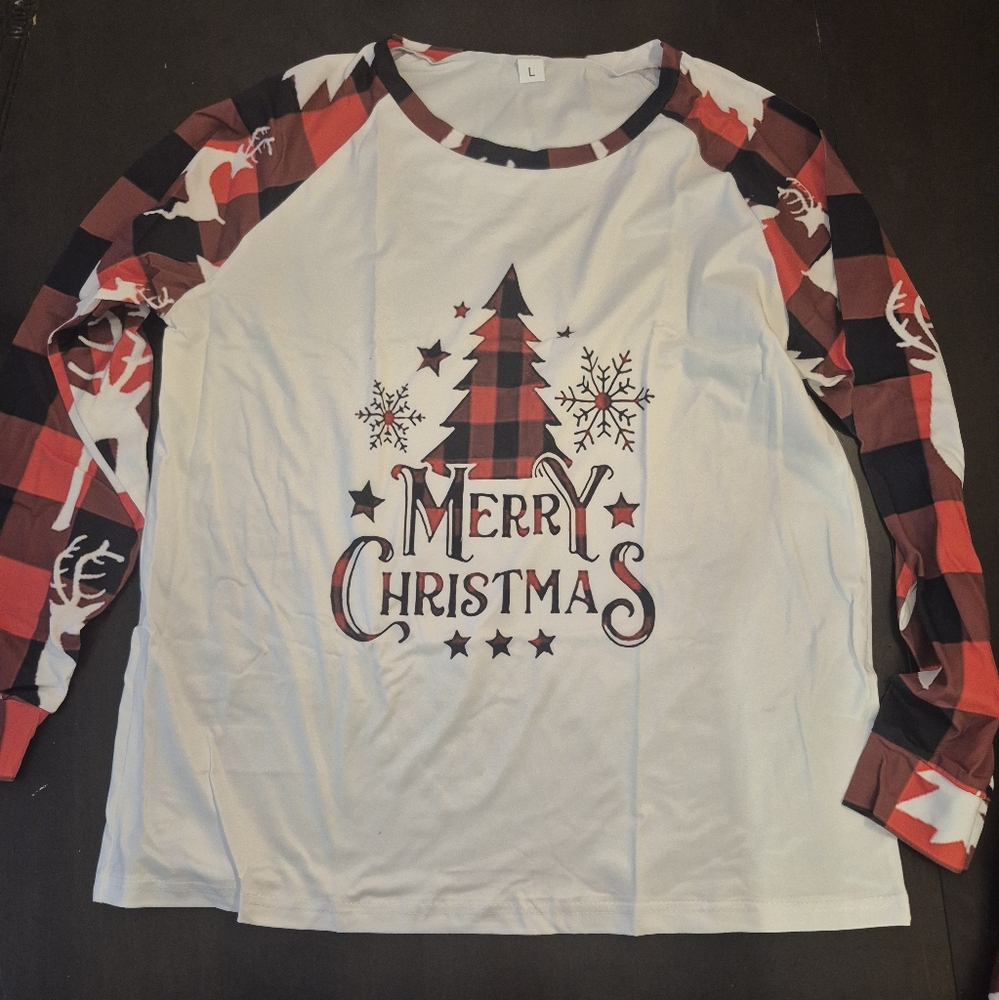 Merry Christmas Tree Adult Longsleeve & Pants Family Matching Pajamas Holiday PJ